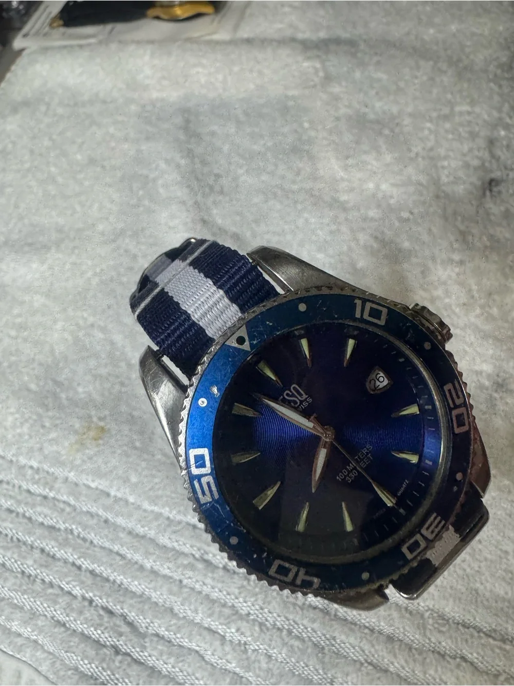 ESQ Swiss Men's Blue Dive Watch - 100 Meters